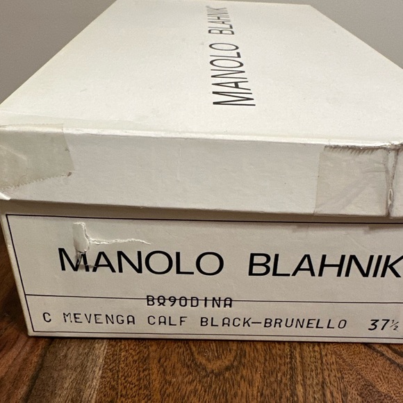 Manolo Blahnik genuine black and brown leather size 7.5 or 37.5 - Picture 6 of 6